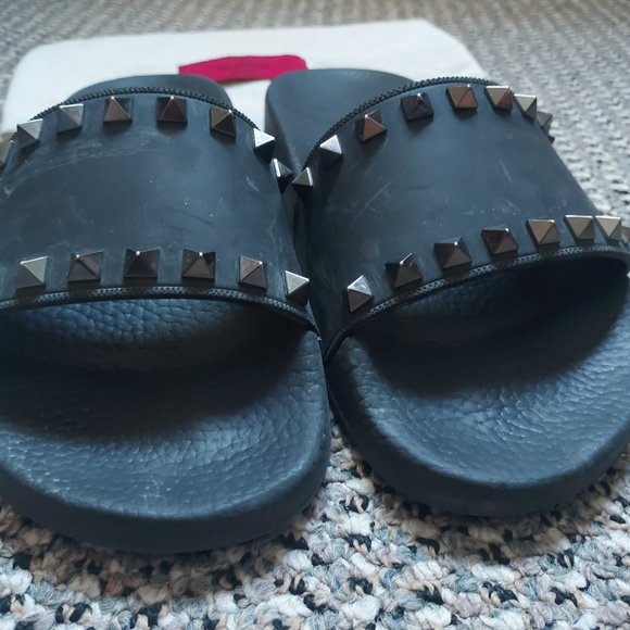 VALENTINO ROCKSTUD RUBBER SLIDER SANDAL EU 36 US 6 - Picture 2 of 12